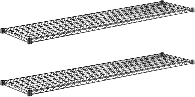 2-Pack Black 18" x 72" Additional Wire Shelf for Shelving Units, Replacement Shelves for Wire Rack