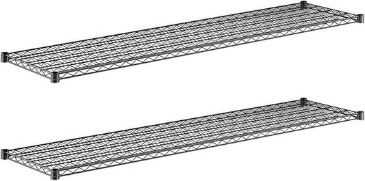 2-Pack Black 18" x 72" Additional Wire Shelf for Shelving Units, Replacement Shelves for Wire Rack
