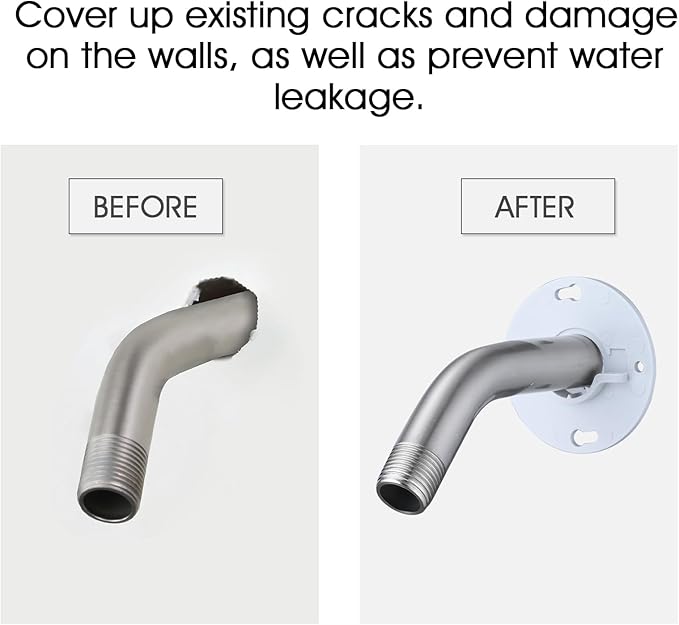 Shower Arm Flange Brushed Nickel, Shower Arm Stabilizer Bracket and Flange Cover Plate