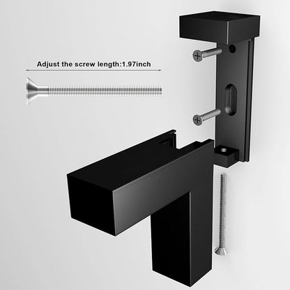 Adjustable Glass/Wood Shelf Brackets 6 Pcs Heavy Duty Zinc Alloy Clamp Holders for 3~28mm Thickness, Wall Mount Support for Bathroom Kitchen Garden, Rust Resistant