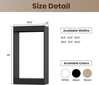 ROOMTEC 25.5" Double Hanging Closet Unit, Modular Closet System with Hanging Rod, Wardrobe Organizer for Bedroom or Walk-in Closet, Wall Mounted, Customizable Clothes Storage Unit, Black