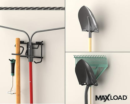 ClosetMaid MaxLoad 3-Pack Garage Hooks & Hangers Wall Mount Heavy Duty Storage for Long Handle Tools, Cords, Hoses, Shovels, Rakes, Brooms, Black