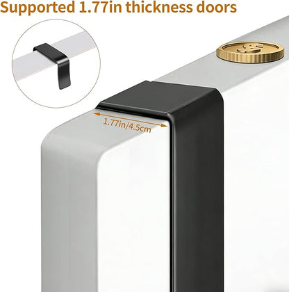 Over The Door & Wall Mount Ironing Board Hanger Wooden & Metal Laundry Room Organizer for Iron Steamer Pressing Accessories, Fits T-Leg Ironing Boards