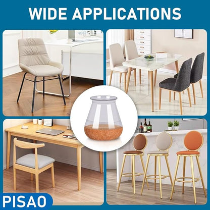 24 Pcs Chair Leg Floor Protectors, Silicone Chair Leg Protectors Caps Covers for Hardwood Floors, Furniture Pads Sliders with Wrapped Felt Bottom Extra Small (Fit:0.5"-0.75")