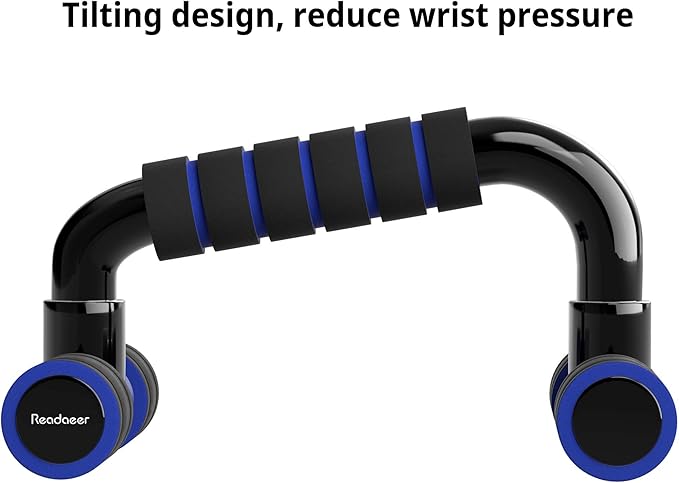 READAEER Push Up Bars Gym Exercise Equipment Fitness 1 Pair Pushup Handles with Cushioned Foam Grip and Non-Slip Sturdy Structure Push Up Bars for Men & Women