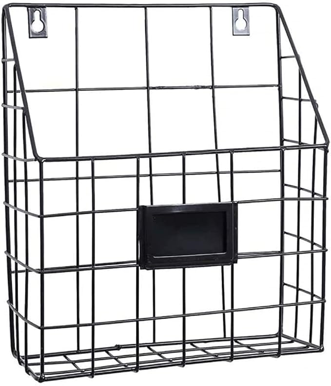 Magazine Rack Metal Magazine Rack Wall Mounted Magazine Rack for Living Room, Bathroom Or Bedroom-Nero