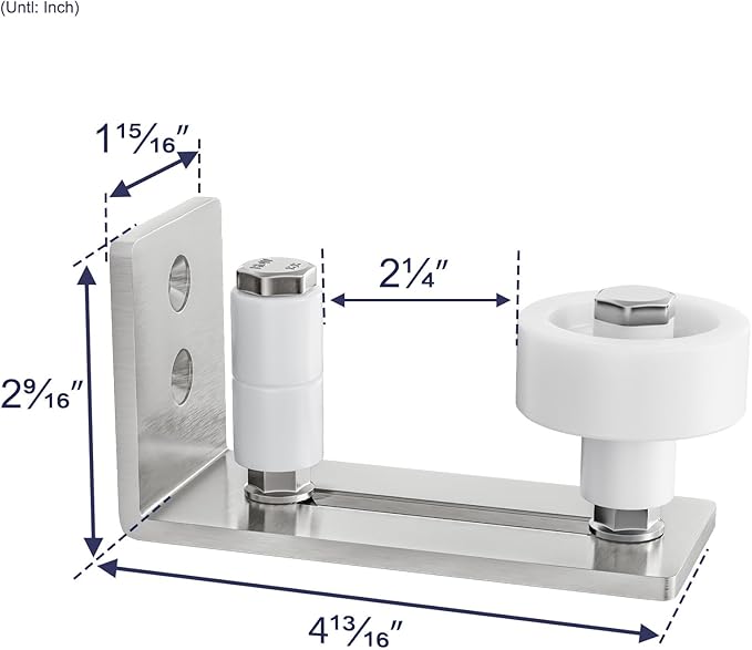 SMARTSTANDARD Sliding Barn Door Floor Guide for Bottom Adjustable Roller - 8 Setup Options for DIYers - Flush Design Bottom Flat Barn Door Floor Guide Stay Roller (Brushed Nickel) 1PCS