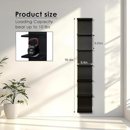 7 Tier Wall Shelves with RGB, Lack Wall Shelf Unit, Vertical Shelf with Remonte Control,Black Shelves