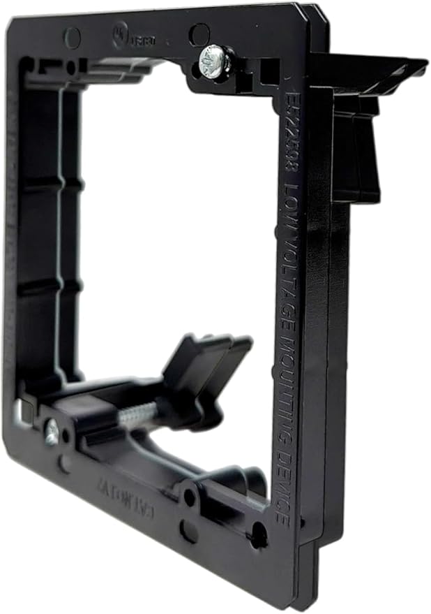 iMBAPrice LV2-1 Low Voltage Mounting Bracket, 2-Gang, 1-Pack | Dual Gang Wall Plate Bracket for Telephone, Network, HDMI, Coaxial & Speaker Cables | Low Voltage Mud Ring