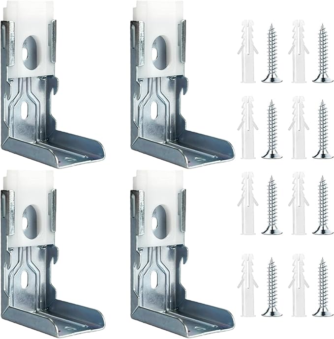 4 Pack Zebra Shades Mounting Brackets, Window Treatment Repair Kit - Heavy Duty Metal Blinds Bracket Support for 1-1/2"(38mm) Zebra Shades and Blinds