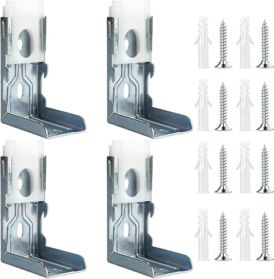 4 Pack Zebra Shades Mounting Brackets, Window Treatment Repair Kit - Heavy Duty Metal Blinds Bracket Support for 1-1/2"(38mm) Zebra Shades and Blinds