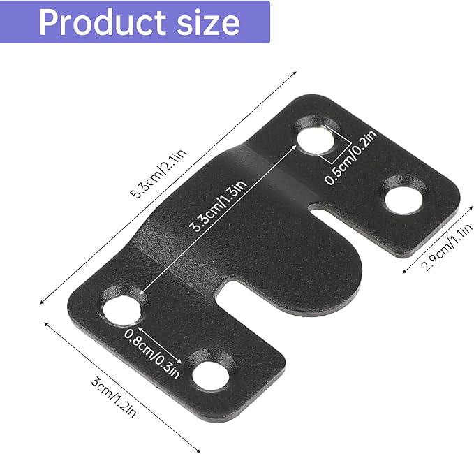 4 Pairs Interlocking Flush Mount Bracket Picture Hanging Hooks Black Stainless Steel Heavy Duty Photo Frame Hook Large Picture Hanger Buckle Furniture Connector Headboard Wall Mounting Hardware