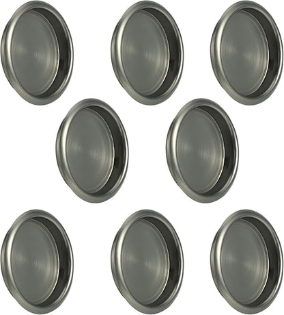 HOMOTEK 8 Pack Closet Door Finger Pull 2-1/16”, Easy Snap in Installation, Antique Brass Finish, Fits a 5/16”Depth x 2-1/16" Diameter Opening Hole