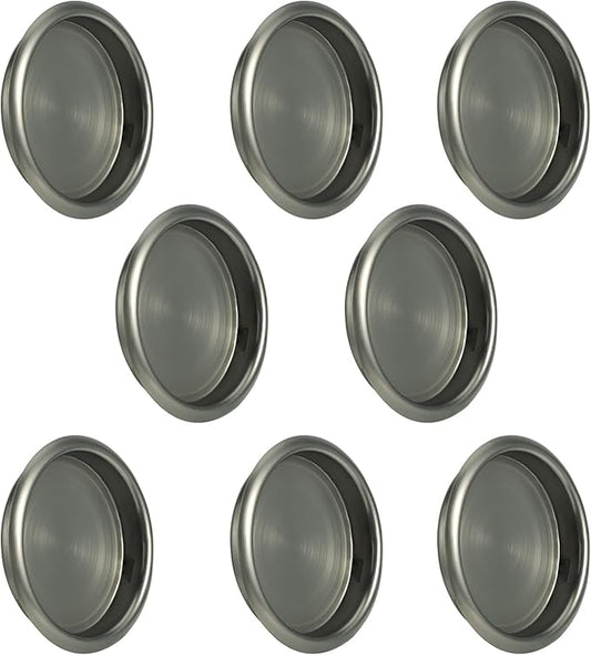 HOMOTEK 8 Pack Closet Door Finger Pull 2-1/16”, Easy Snap in Installation, Antique Brass Finish, Fits a 5/16”Depth x 2-1/16" Diameter Opening Hole