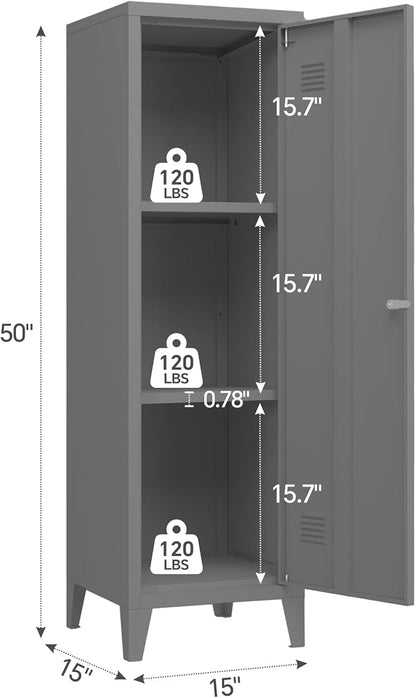 MIOCASA Metal Cabinet Home Office Storage Cabinets with Doors and Shelves Lockable File Cabinet Organizer Coat Lockers for Kids