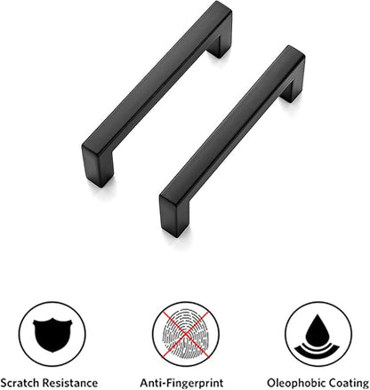 Ravinte 35 Pack Solid 3 Inch Center to Center Slim Square Bar Drawer Handles - Cabinet Hardware in Matte Black - Kitchen Pulls and Handles