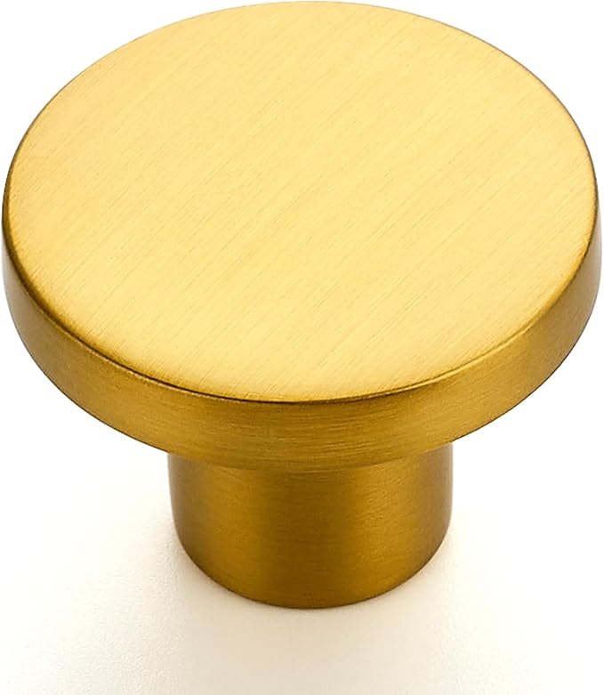 Ravinte 3 Pack Cabinet Knobs Gold Kitchen Cabinet Knobs Round Dresser Drawer Pulls Closet Door Pulls 1-1/5 Inch