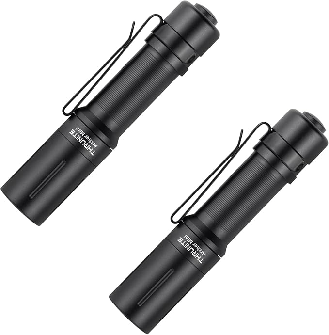 ThruNite EDC Flashlight Archer Mini, 405 Lumen Tail Switch LED Flashlight, USB C Rechargeable Little Pocket Penlight for Camping, Outdoor, and Emergency - Cool White(2PCS)