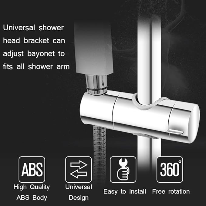 Kaxich Replacement Hand Shower Bracket for Slide Bar 19-25MM Adjustable Rail Shower Head Holder, Chrome Finished