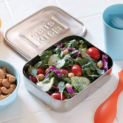 Stainless Steel Bento Box Lunch and Snack Container for Kids and Adults, 1 Compartment, 3 Cup Capacity, Color-Silver