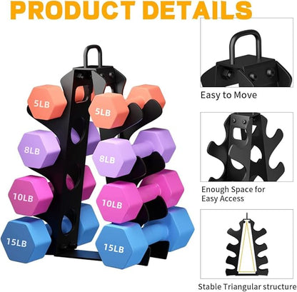 3-Tier | 4-Tier Dumbbell Rack for Dumbbells , A-Frame Weight Stand Only, Compact Space-Saving Design for Home Gym, Heavy-Duty Alloy Steel Organization Rack (Dumbbells Not Included ）