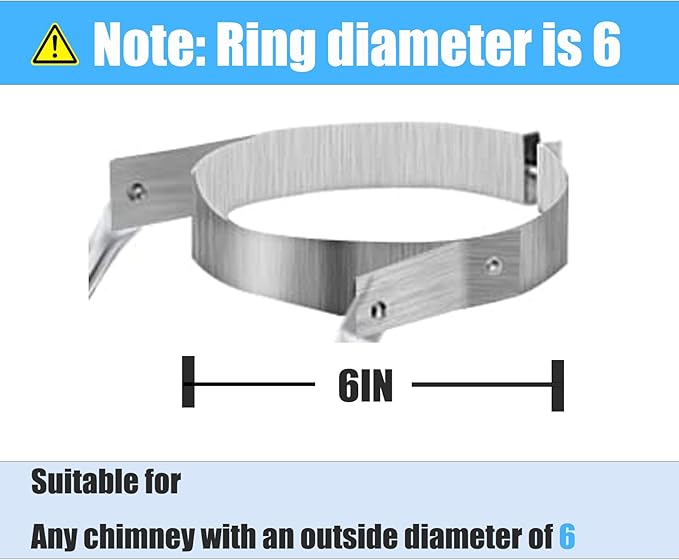 2025 Update Silver Plated High-End Ebusin 6" Extended Roof Bracket Supports Chimney Stove Pipe for DuraVent Triple Wall 2" I.D ,Suitable for All Outer Diameters of 6", Stability Against Wind & Snow