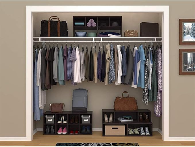 ClosetMaid 508200 Heavy Duty Shelf Organizer with Shoe Rack and Cube Storage, Espresso (2 Pack)