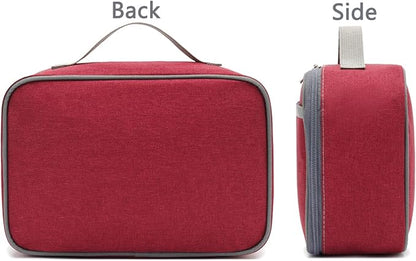 FlowFly Kids Lunch box Insulated Soft Bag Mini Cooler Back to School Thermal Meal Tote Kit for Girls, Boys,Women,Men, Deep Red