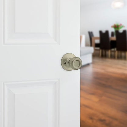 Kwikset 94880-572 Tylo Door Knob, Dummy, Antique Brass (Pack of 2)
