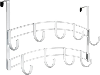 LYNK Professional® Home™ Over The Door Hooks - 9 Hook Over The Door Hanger - Over Door Coat Rack - Hanging Towels or Clothes - Bathroom, Bedroom or Laundry Room - Lifetime Ltd. Warranty – White