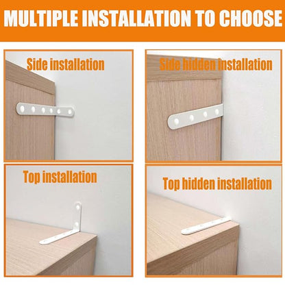 Furniture Anchors Small Aesthetic Earthquake Straps for Furniture Dresser Wall Anti-Tip Furniture Safety Anchor to Childproof and Babyproof Your Home Holds Up to 500 Pound (White, 4.8 in)