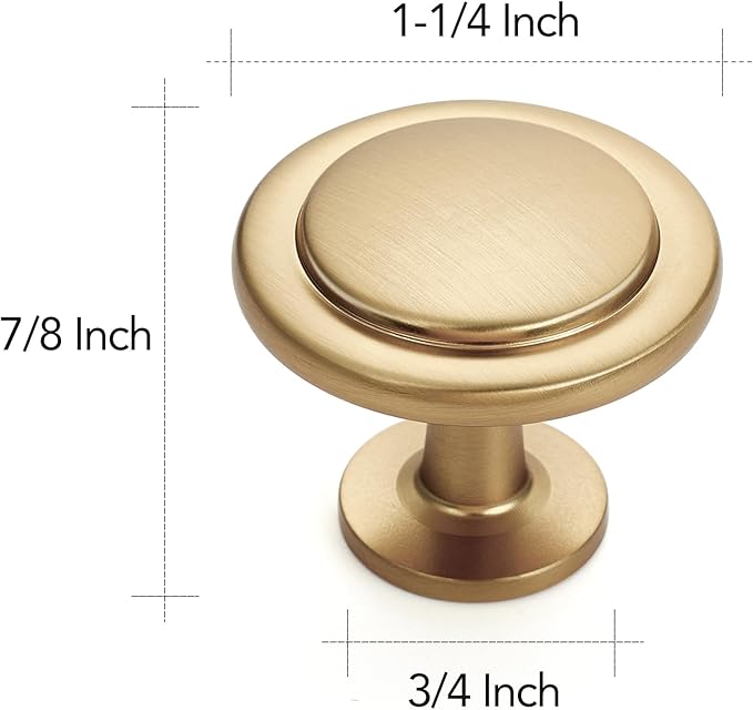 Ravinte 60 Pack 1-1/4 inch Kitchen Cabinet Knobs Champagne Bronze Dresser Zinc Pulls Door Drawer Handles for Dresser Drawers