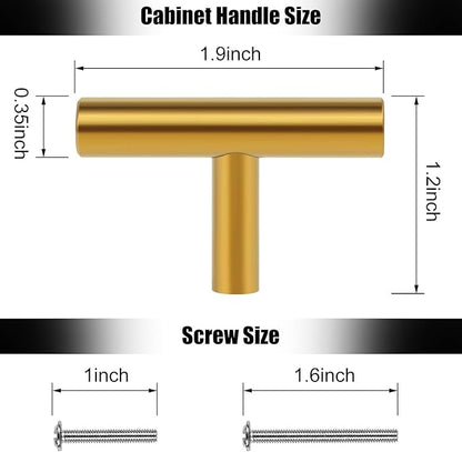 Romeda 12 Pack Gold Cabinet Knobs, 2in Single Hole Cabinet Hardware with Screws 1in & 1.5in, Gold Drawer Pulls for Kitchen Bedroom Furniture