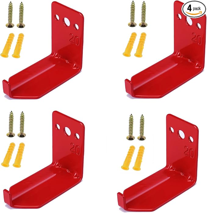 Fire Extinguisher Mount Wall Hook Bracket for Holding up to 20 lbs Extinguishers, Suited for Large and Small Dry Chemical and Water Extinguishers