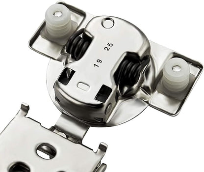 Ravinte 50 Pack 25 Pairs 1/2 inch Overlay Soft Close Hinges for Kitchen Cabinet Hinges Satin Nickel Hidden Hinges Stainless Steel Concealed Hinge self Closing