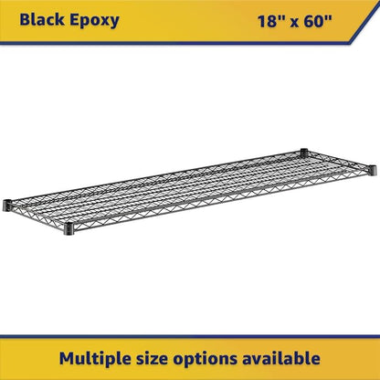 2-Pack Black 18" x 60" Additional Wire Shelf for Shelving Units, Replacement Shelves for Wire Rack