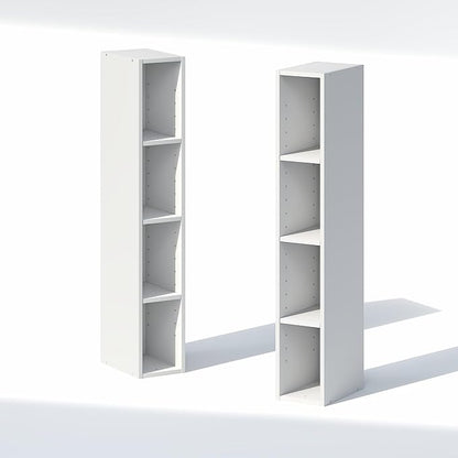 Furinno Fulda 8-Tier Closet Organizers and Storage, Open Shelf, Storage Organizer, 6-Inch Width, for Closet, Bedroom, White