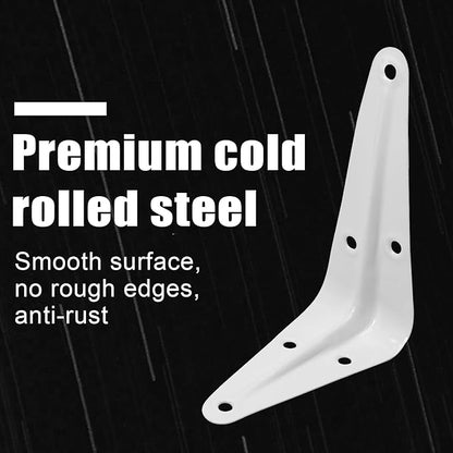 10 Pcs Shelf Brackets, 3 x 4 Inch Heavy Duty Metal Wall Corner Angle Shelving for Wall Hanging Shelves with Wall Anchors and Screws(White)