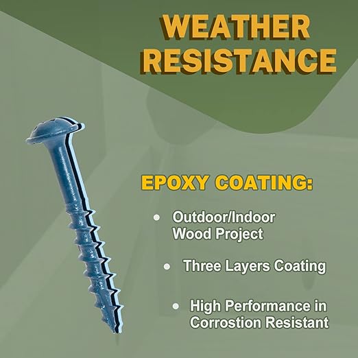 LIONMAX Pocket Hole Screws 2-1/2 Inch, 100 PCS Exterior Pocket Screw #8 x 2-1/2", Coarse Thread, Square Drive, Washer Head, Blue Coated Weather Resistant, 150MM Drive Bit Included