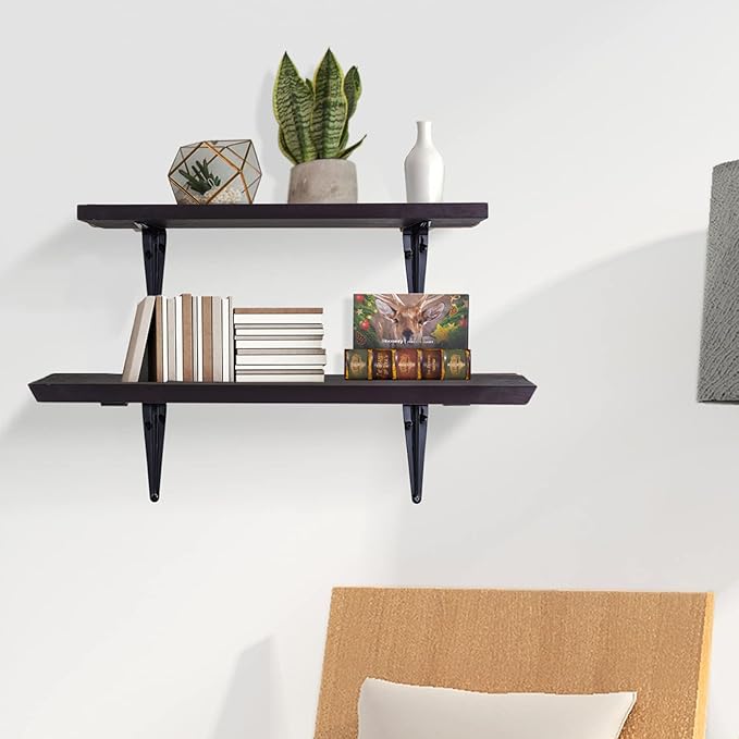 HEART ART 30 Pack Shelf Bracket 4 Inch ,Heavy Duty Shelf Brackets,Floating Shelf Bracket L Brackets,Metal Shelf Brackets for Wall, 4”L x 3”H x1.4”W