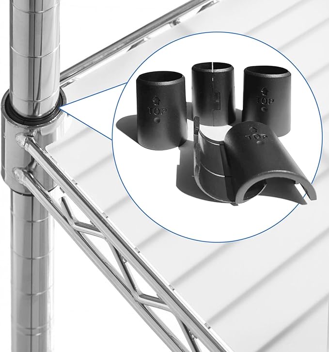 Wire Shelf Clips - 28 Pack Wire Shelf Clips Shelving Sleeves, Wire Shelving Shelf Lock Clips for 3/4" Post Shelvings Sleeves Replacements for Wire Shelving System