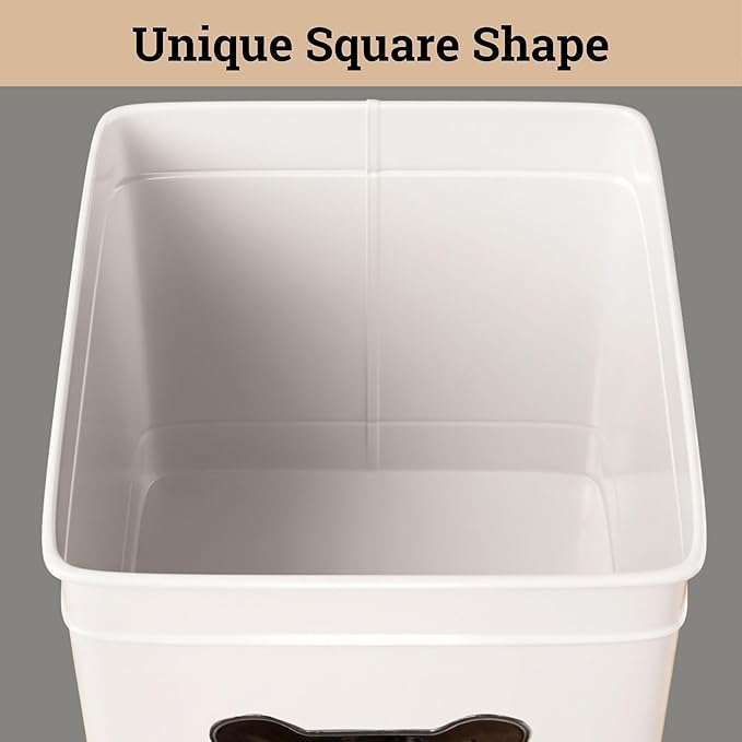 Dog Treat Container Airtight - 6 Inch Wide x 8 Inch Tall Iron Dog Treat Jar for Kitchen Counter with Airtight Bamboo Lid - 12 Cup Capacity Pet Treat Container - Doggie Cookie Jar - Big Treats Canister