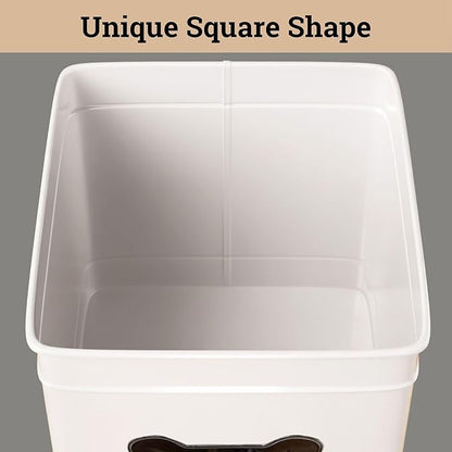 Dog Treat Container Airtight - 6 Inch Wide x 8 Inch Tall Iron Dog Treat Jar for Kitchen Counter with Airtight Bamboo Lid - 12 Cup Capacity Pet Treat Container - Doggie Cookie Jar - Big Treats Canister