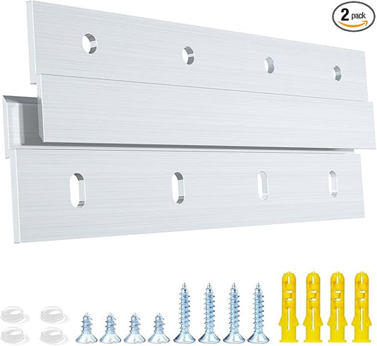 6 Inch French Cleat Hanger, Aluminum French Cleat, Mirror Hanging Hardware, French Cleat Heavy Duty for Panel, Whiteboard, Cabinet, Shelf, Headboard, Art (2 Pairs, Support 60lbs)