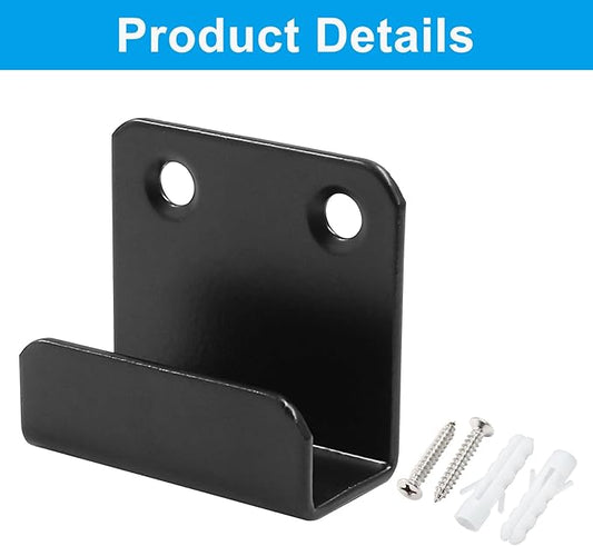 12 Pack Tile Display Wall Hanger Fastener, Stainless Steel Wall Mount Brackets Hook with 15mm Inner Width Heavy Duty Tile Hangers for Ceramic Tile Display (Black)
