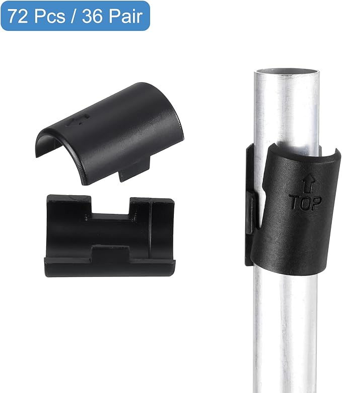 uxcell 72Pcs Wire Shelving Shelf Lock Clips, Plastic Shelving Clips for 7/8" Post Shelving, Shelving Sleeves Replacements for Wire Shelving System, Black