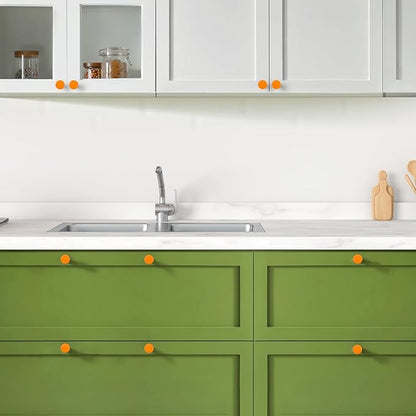 Ravinte 15 Pack Cabinet Knobs Orange Kitchen Cabinet Knobs Round Dresser Drawer Pulls Closet Door Pulls 1-1/5 Inch