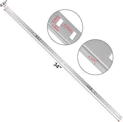 Xadnitu 10 Pieces 34" Shelf Pilaster Tracks, Adjustable Shelf Bracket Rails with Mount Screws for Cabinet, Closet, Shelves Storage and Organization, Shelf Clips Not Included