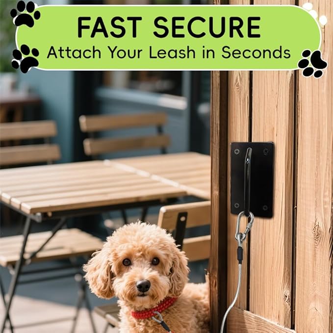 Canine Hitch-Secure Dog Leash Parking Hook-Mounted Indoor,Outdoor Wall Hook,Tie Out for Small to Large Dogs,Perfect for Home&Business,Use Indoor-Outdoor