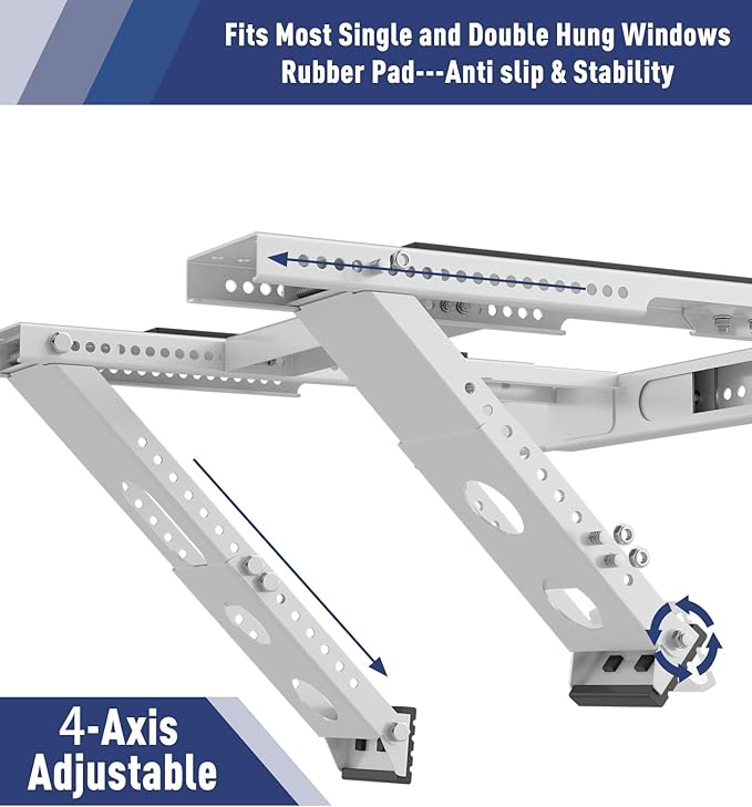 LEOPO No Drilling Air Conditioner Support Bracket,Fits Single & Double-Hung Windows, Heavy Duty Steel Holds Up to 300lbs, for 5000-24000 BTU Units